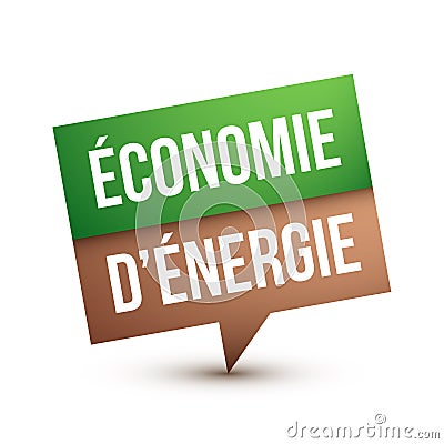 Energy saving in French : Ã©conomie dâ€™Ã©nergie Cartoon Illustration